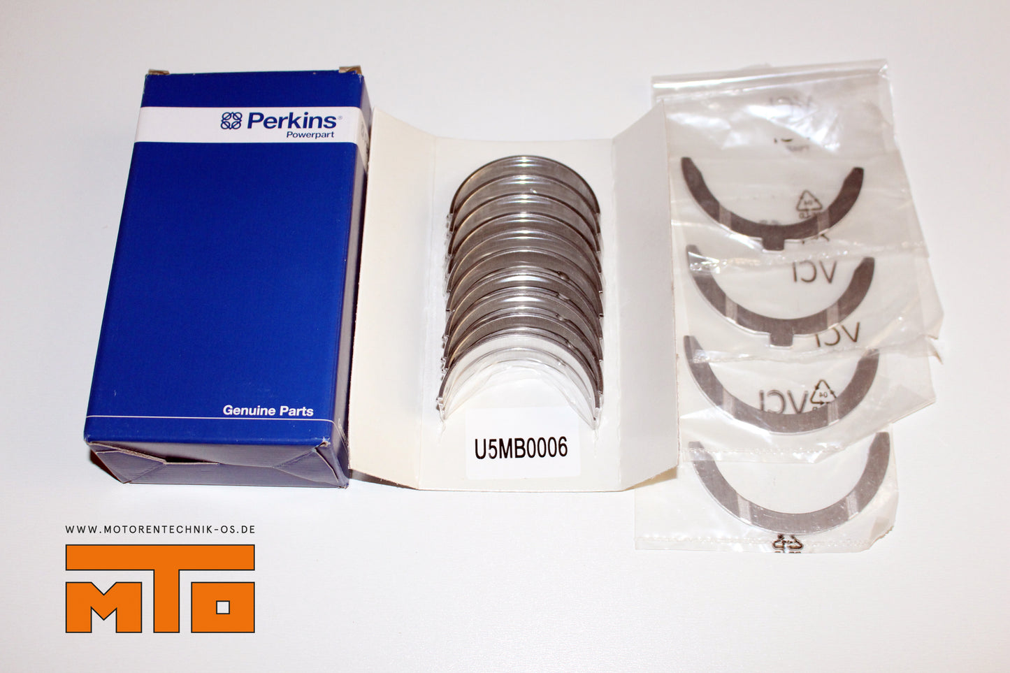 Hauptlager-Satz STD Original mit Anlaufscheiben für Perkins Motor 504-2 und 504-2T